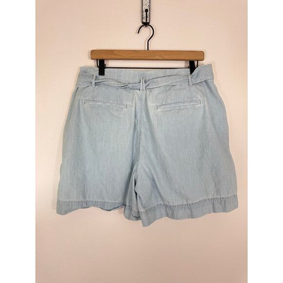 Lauren Ralph Lauren Chambray Belted Shorts Women’s Size 14 - Picture 5 of 5